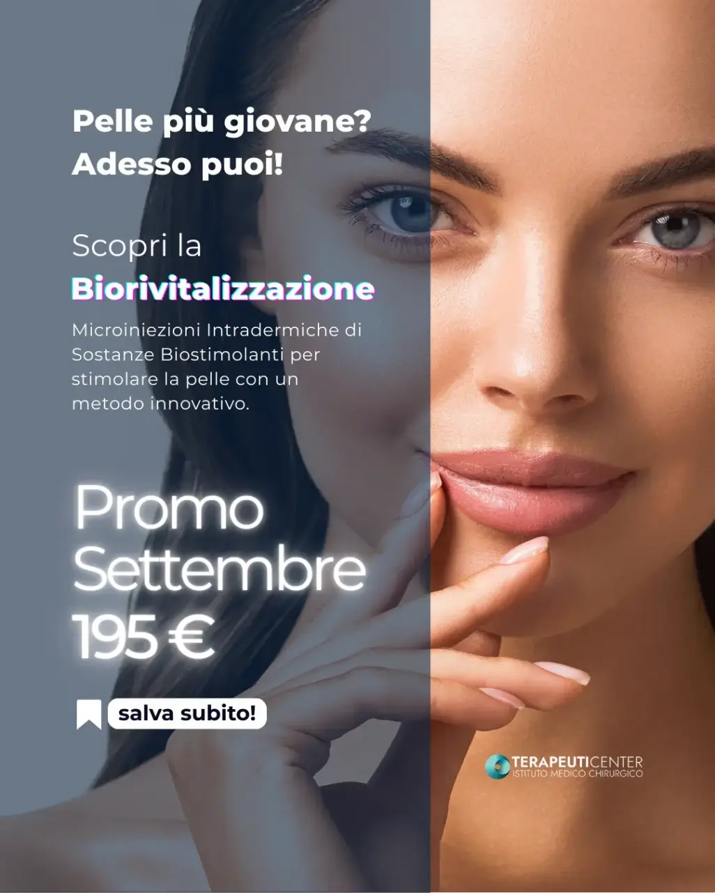 Cos’è la biorivitalizzazione del viso? È un trattamento medico-estetico non invasivo che aiuta la pelle a ritrovare idratazione profonda, tono e luminosità, grazie a microiniezioni di acido ialuronico non reticolato e vitamine. È indicata per chi presenta pelle spenta, disidratata o segnata da stanchezza e stress. La biorivitalizzazione non modifica i lineamenti e non gonfia: stimola invece i naturali processi di rigenerazione cutanea, favorendo un aspetto più fresco, compatto e naturale. Un approccio delicato ma efficace, perfetto anche per mantenere e prolungare i benefici di altri trattamenti di medicina estetica antiaging.